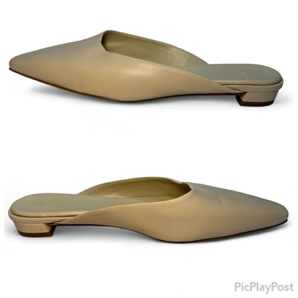 VINCE Women's Pointed Toe Ana Leather Flat Mule - Size 6.5, Beige NWOB - Picture 7 of 13